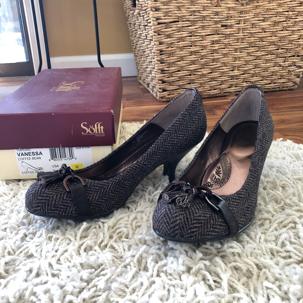 Sofft Vanessa Coffee Bean heel sz 8 m